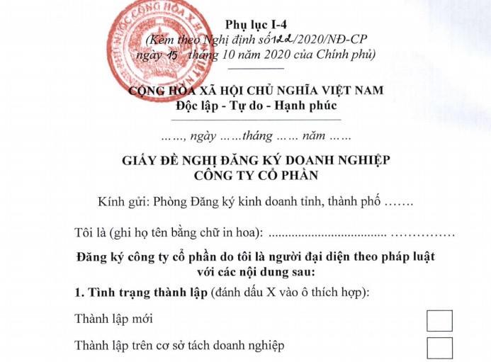 Thủ tục xin cấp giấy phép kinh doanh công ty cổ phần