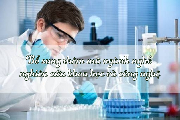 Bổ sung thêm mã ngành nghề nghiên cứu khoa học